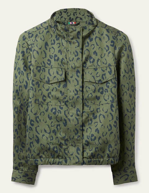 Hardwicke Jacke - Erlengrün/Navy, Leopardenmuster Hardwicke Jacke - Erlengrün/Navy, Leopardenmuster