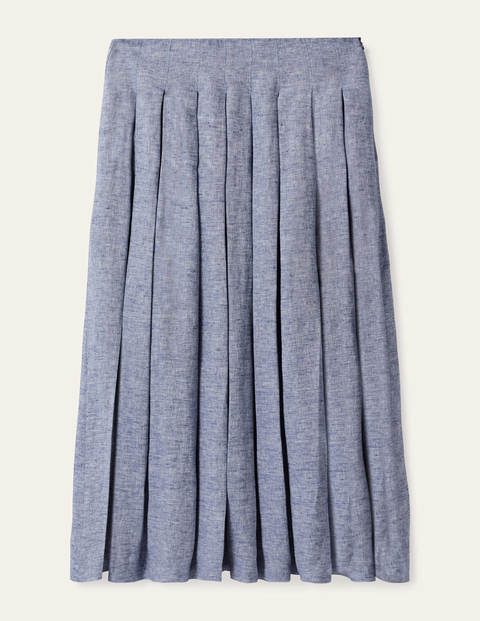 Lydia Linen Pleated Skirt - Chambray Lydia Linen Pleated Skirt - Chambray