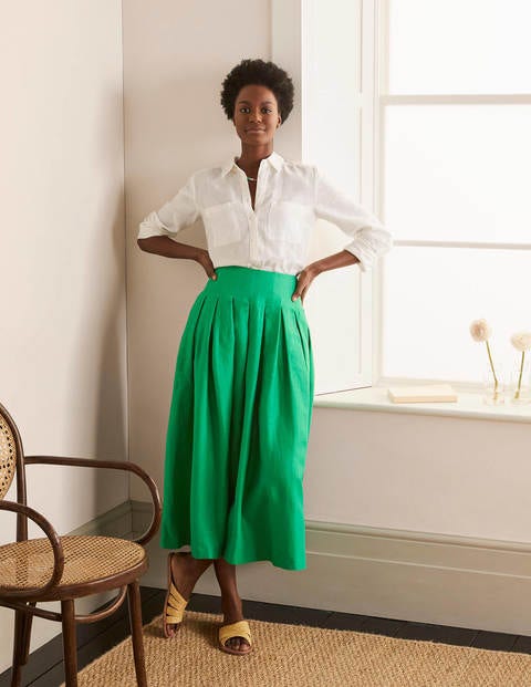 Lydia Linen Pleated Skirt - Sapling Lydia Linen Pleated Skirt - Sapling