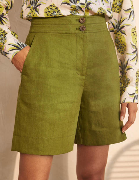 Cornwall Linen Shorts - Pea Cornwall Linen Shorts - Pea