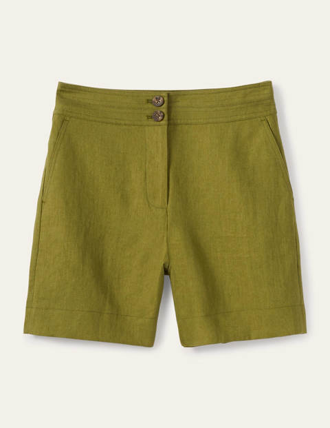 Cornwall Linen Shorts - Pea Cornwall Linen Shorts - Pea