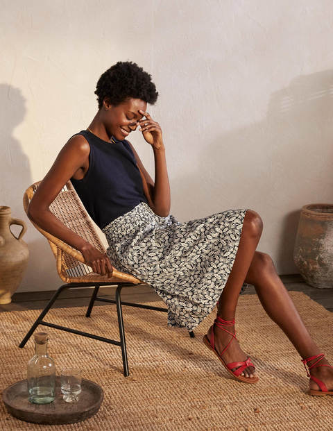 Georgia Skirt - French Navy, Palm Georgia Skirt - French Navy, Palm