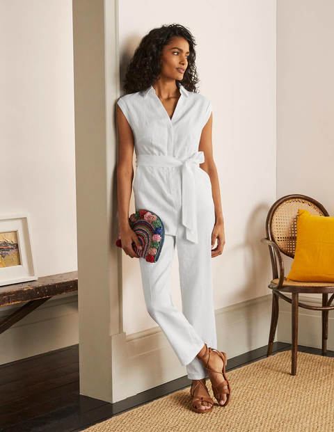 Catriona Linen Jumpsuit - White Catriona Linen Jumpsuit - White