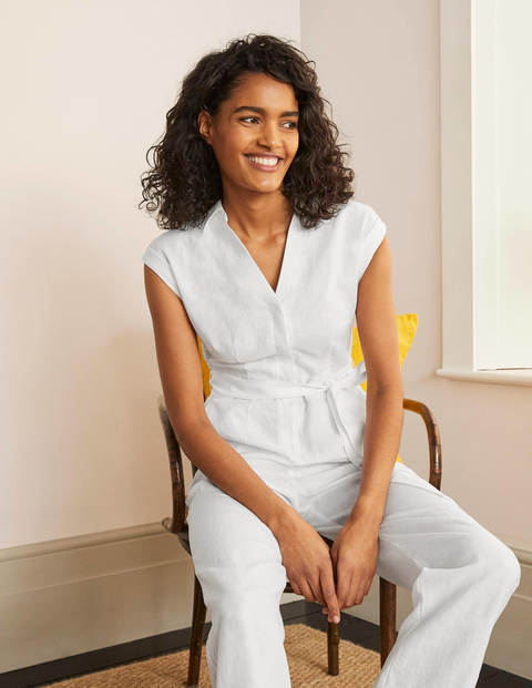 Catriona Linen Jumpsuit - White Catriona Linen Jumpsuit - White