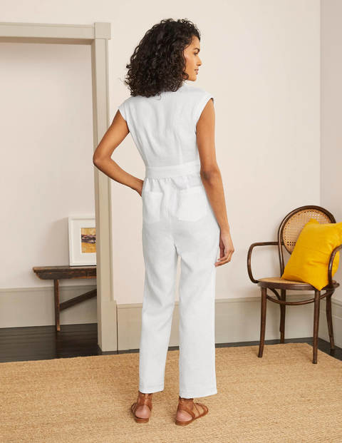 Catriona Linen Jumpsuit - White Catriona Linen Jumpsuit - White