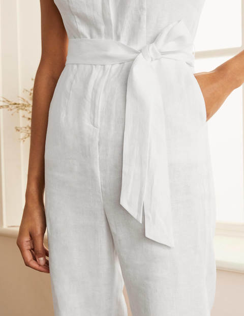Catriona Linen Jumpsuit - White Catriona Linen Jumpsuit - White