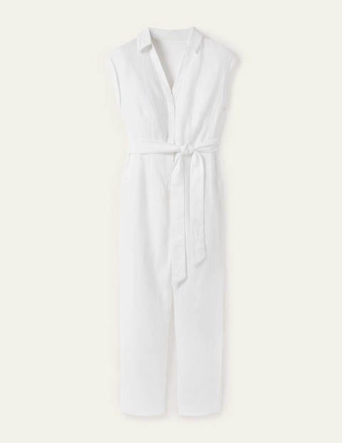 Catriona Linen Jumpsuit - White Catriona Linen Jumpsuit - White