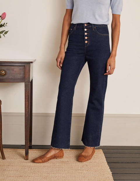 Jeans mit Schlag und Knopfleiste - Indigoblau Jeans mit Schlag und Knopfleiste - Indigoblau
