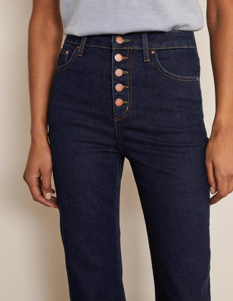 Jeans mit Schlag und Knopfleiste - Indigoblau Jeans mit Schlag und Knopfleiste - Indigoblau