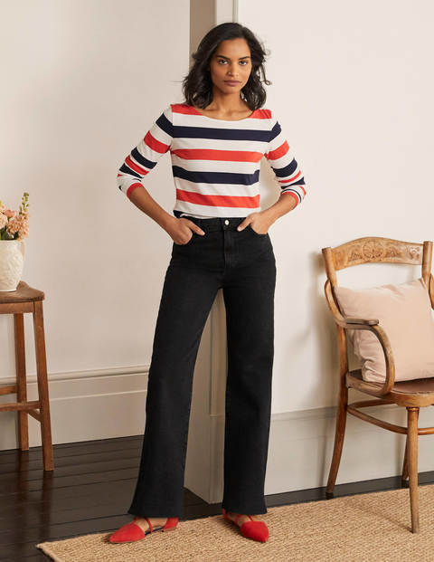 Jeans mit lockerem Bein - Rohweiß Knospen Jeans mit lockerem Bein - Rohweiß Knospen