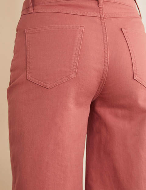 Jeans mit weitem Bein und Hornoptik-Knöpfen - Staubrot Jeans mit weitem Bein und Hornoptik-Knöpfen - Staubrot