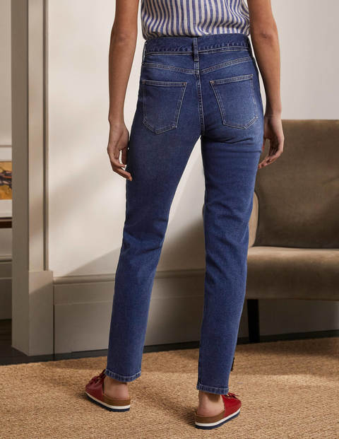 Tie Waist Patch Pocket Jeans - Mid Vintage Tie Waist Patch Pocket Jeans - Mid Vintage