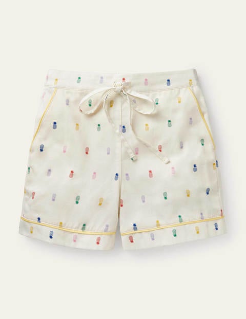 Janie Pyjama Shorts - Ivory, Pineapple Rainbow Janie Pyjama Shorts - Ivory, Pineapple Rainbow
