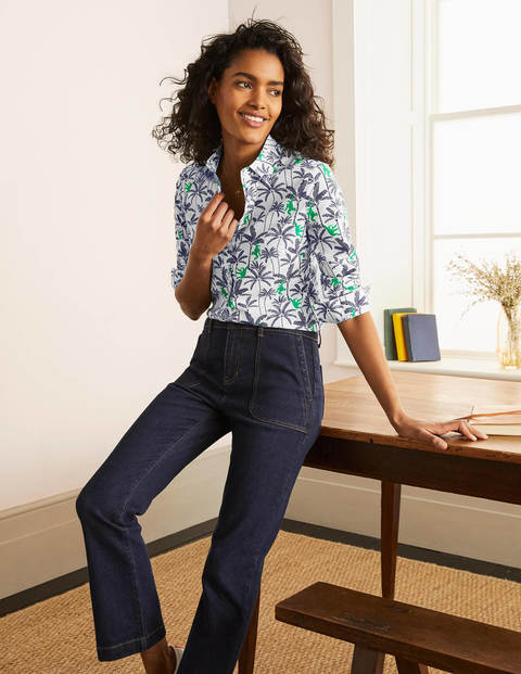 Modern Classic Shirt - Ivory, Monkey Palm Modern Classic Shirt - Ivory, Monkey Palm