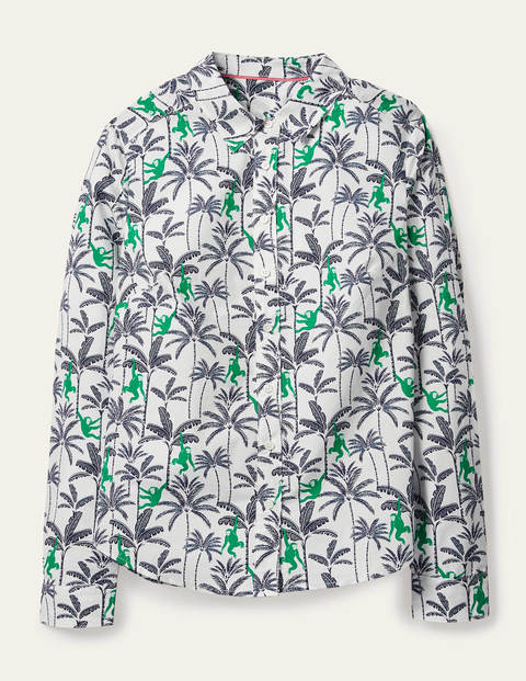 Modern Classic Shirt - Ivory, Monkey Palm Modern Classic Shirt - Ivory, Monkey Palm