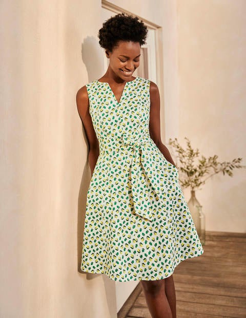 Mischa Belted Dress - Ivory, Citrus Fruit Small Mischa Belted Dress - Ivory, Citrus Fruit Small