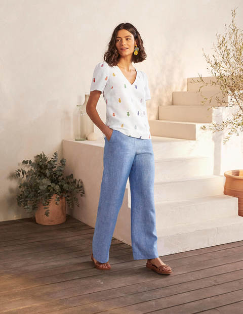 Heidi Top - White Pineapple Embroidery Heidi Top - White Pineapple Embroidery