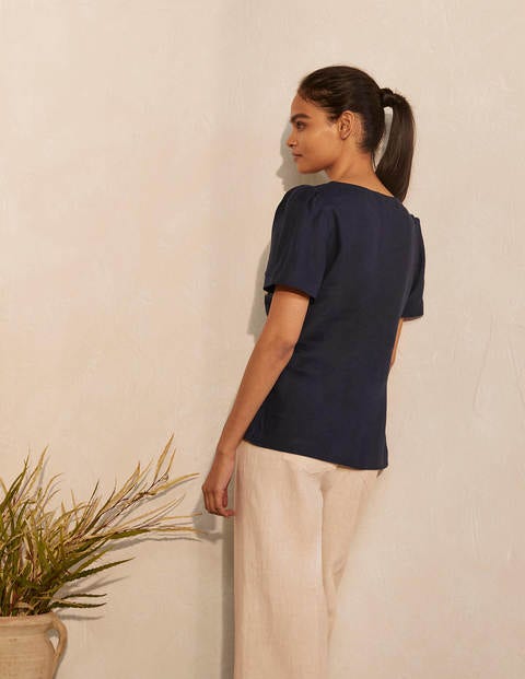 Heidi Oberteil - Navy, Stickerei Heidi Oberteil - Navy, Stickerei