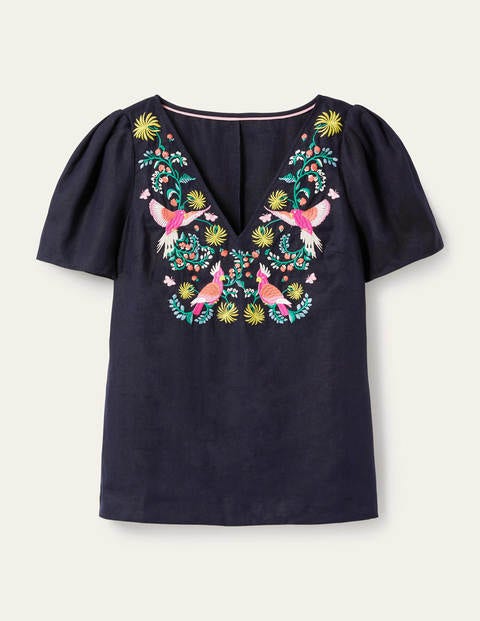 Heidi Oberteil - Navy, Stickerei Heidi Oberteil - Navy, Stickerei