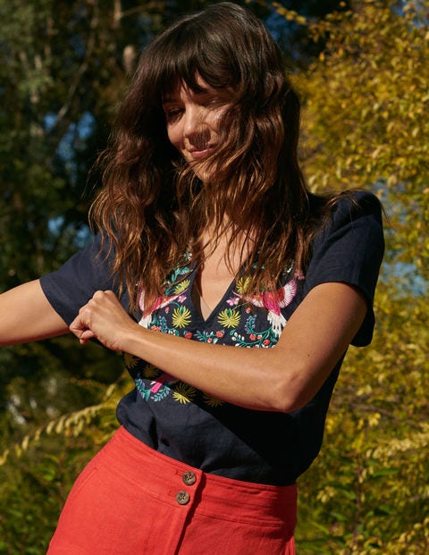 Heidi Oberteil - Navy, Stickerei Heidi Oberteil - Navy, Stickerei