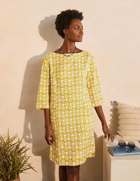 Laurie Linen Dress - Chartreuse, Pineapple Geo Laurie Linen Dress - Chartreuse, Pineapple Geo