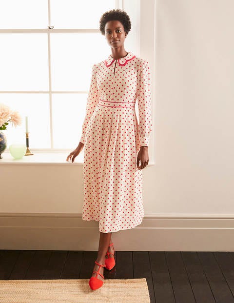 Aria Midi Dress - Ivory, Regular Dot Aria Midi Dress - Ivory, Regular Dot