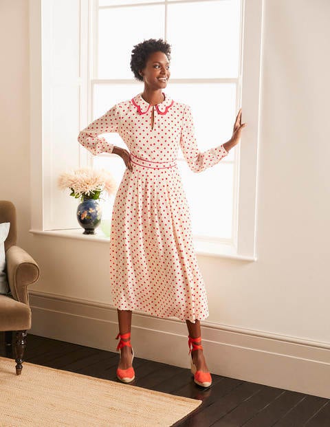 Aria Midi Dress - Ivory, Regular Dot Aria Midi Dress - Ivory, Regular Dot