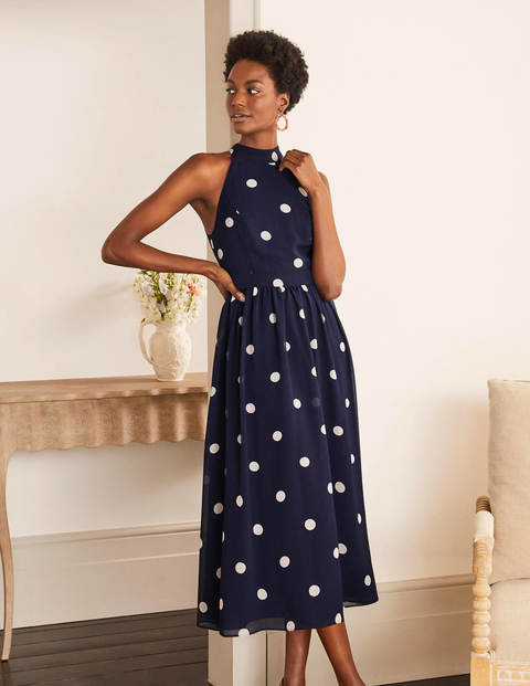 Tori Midi Dress - French Navy, Regular Dot Tori Midi Dress - French Navy, Regular Dot