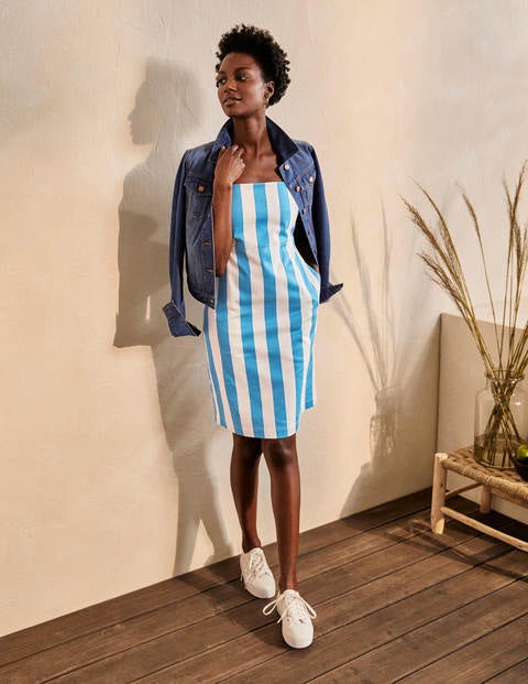 Yolande Shift Dress - Moroccan Blue Stripe