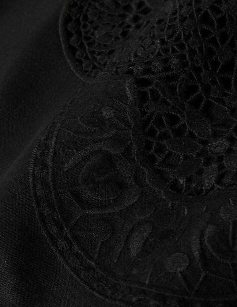 Fleur Embroidered Linen Dress - Black Fleur Embroidered Linen Dress - Black