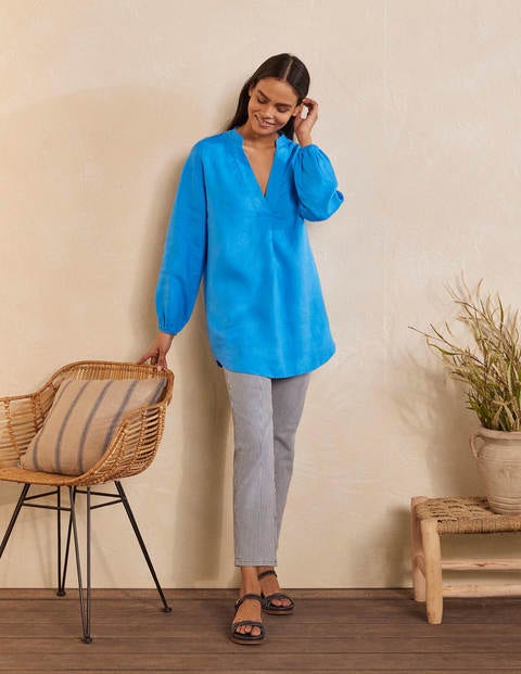 Chemise Hannah en lin - Bleu marocain Chemise Hannah en lin - Bleu marocain