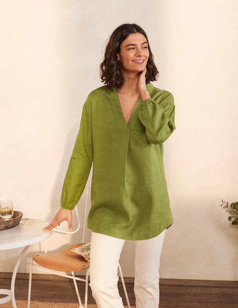 Hannah Linen Shirt - Pea Hannah Linen Shirt - Pea