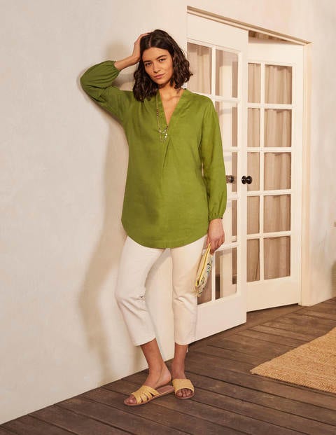 Hannah Linen Shirt - Pea Hannah Linen Shirt - Pea