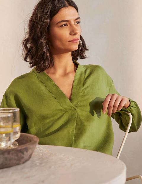 Hannah Linen Shirt - Pea Hannah Linen Shirt - Pea