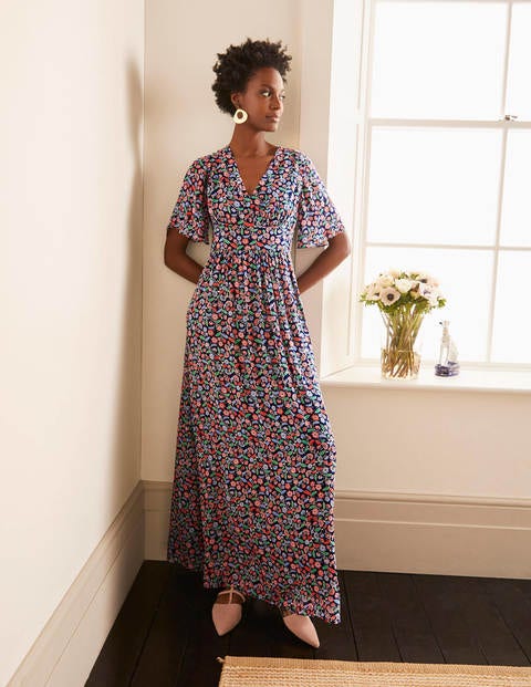 Veronica Maxi Dress - French Navy, Trailing Posy Veronica Maxi Dress - French Navy, Trailing Posy