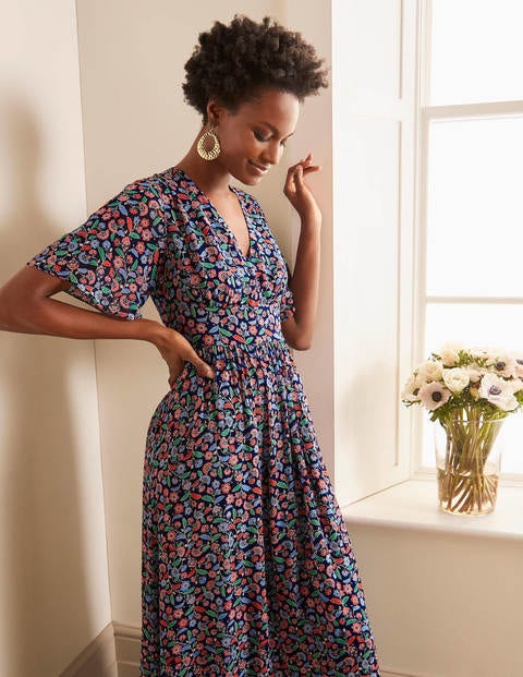Veronica Maxi Dress - French Navy, Trailing Posy Veronica Maxi Dress - French Navy, Trailing Posy