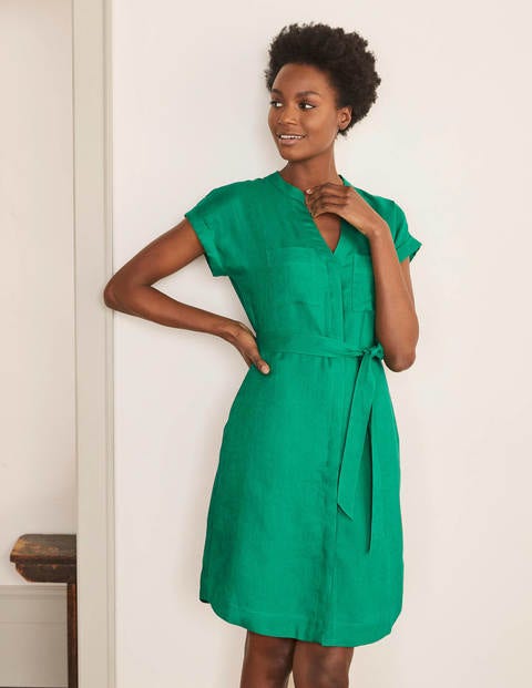 Robe-chemise Evie en lin - Vert printemps Robe-chemise Evie en lin - Vert printemps