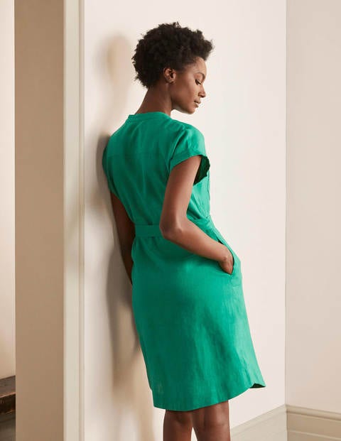 Robe-chemise Evie en lin - Vert printemps Robe-chemise Evie en lin - Vert printemps