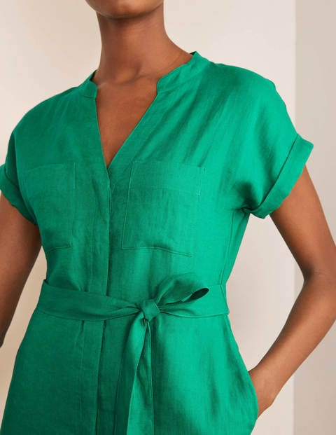 Robe-chemise Evie en lin - Vert printemps Robe-chemise Evie en lin - Vert printemps