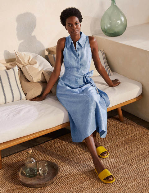 Kate Linen Shirt Dress - Chambray Kate Linen Shirt Dress - Chambray