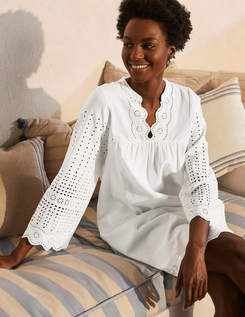 Erin Cotton Broderie Dress - White Erin Cotton Broderie Dress - White