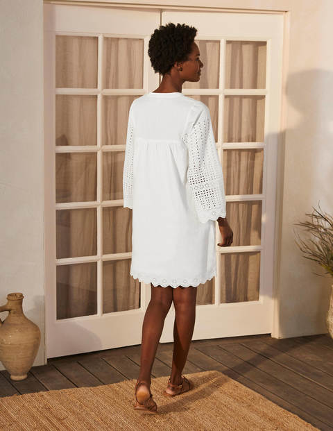 Erin Cotton Broderie Dress - White Erin Cotton Broderie Dress - White