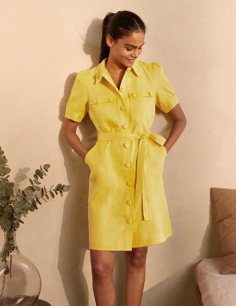 Carrie Linen Shirt Dress - Daffodil Carrie Linen Shirt Dress - Daffodil