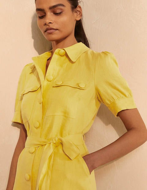 Carrie Linen Shirt Dress - Daffodil Carrie Linen Shirt Dress - Daffodil