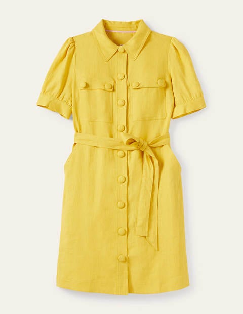 Carrie Linen Shirt Dress - Daffodil Carrie Linen Shirt Dress - Daffodil