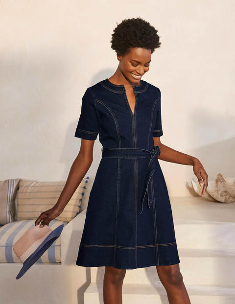 Eliza Belted Denim Dress - Dark Denim Eliza Belted Denim Dress - Dark Denim