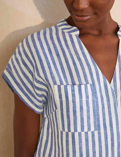 Evie Linen Shirt - Summit Stripe | Boden UK