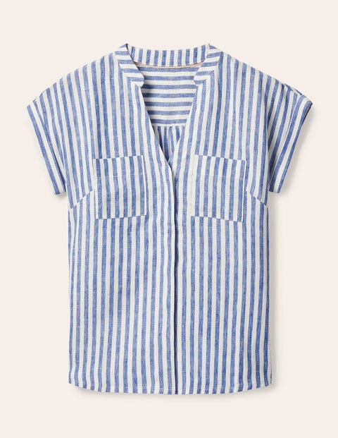 Evie Linen Shirt - Summit Stripe | Boden UK