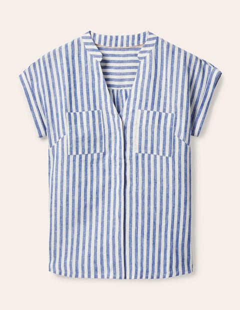 Evie Linen Shirt - Summit Stripe Evie Linen Shirt - Summit Stripe