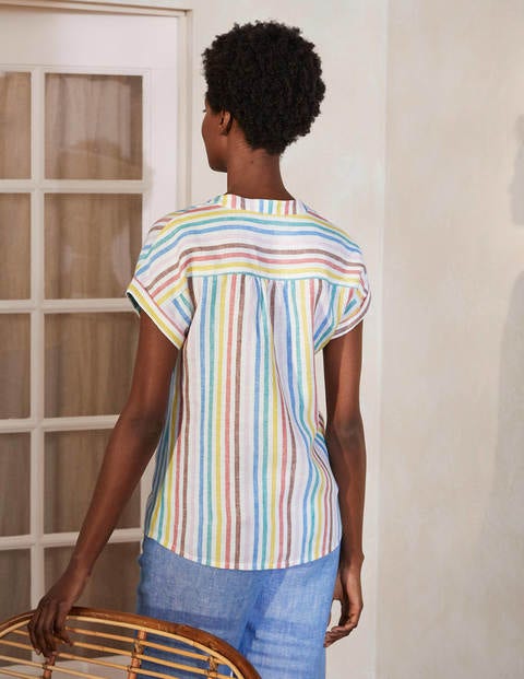 Chemise Evie en lin - Rayé multi estival tissé Chemise Evie en lin - Rayé multi estival tissé